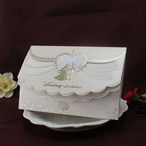 Cheap Wedding Invitation Card Foil Printing Customized Romantic Invitation 